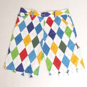 Royal‎ & Awesome Multi Color Argyle Golf Shorts Men's 36